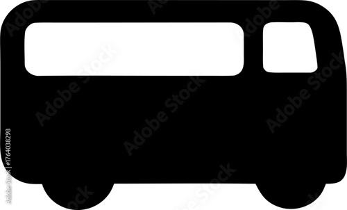 School Buses Silhouette Vector – Education Transport Outline Design Isolated on White Background