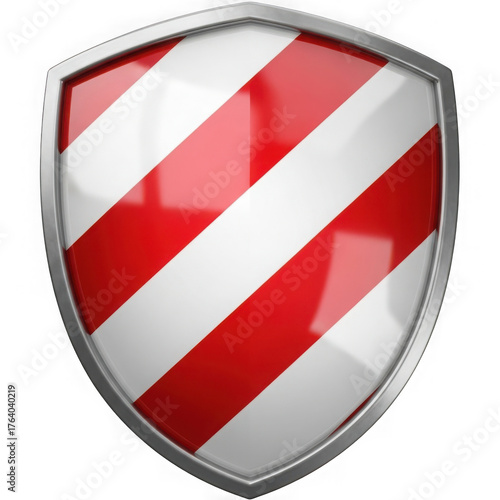 Free Download Red and white striped shield isolated on transparent background - GFXLoad