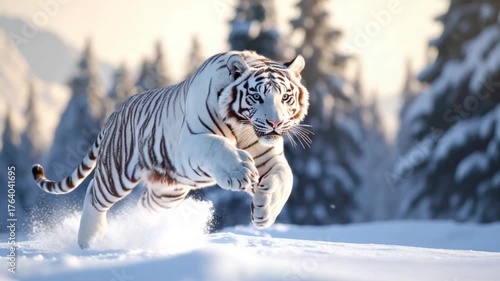 white tiger in snow