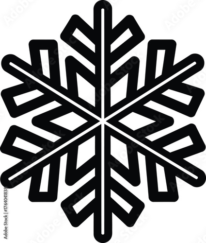 Elegant snowflake vector design in minimalist black and white style