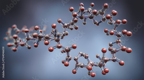 Scientific Oxytocin Molecular Structure 3D Rendering - Cyclic Peptide Hormone Model
