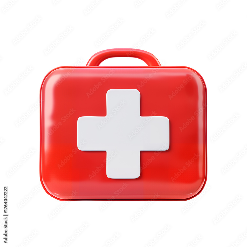 Obraz premium first aid box 3d style on transparent background