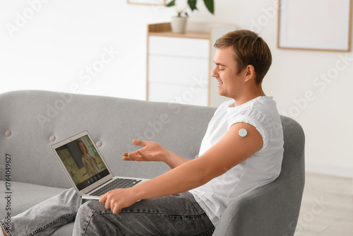 Diabetic young man with glu...