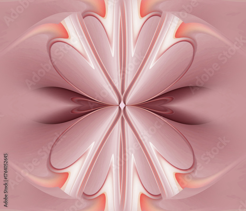  Abstract pink flower graphic art