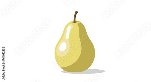 A single fresh yellow pear fruit illustration isolated on a white background.