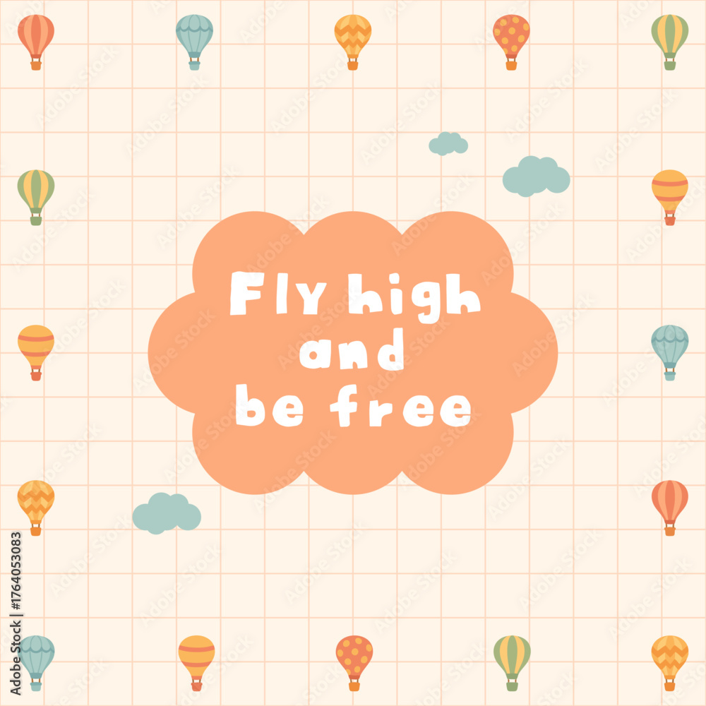 Fototapeta premium Inspirational Hot Air Balloon Banner Design