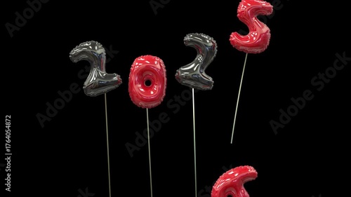 colorful balloon new year animation 2026