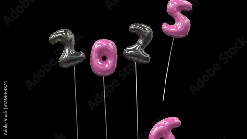 colorful balloon new year animation 2026