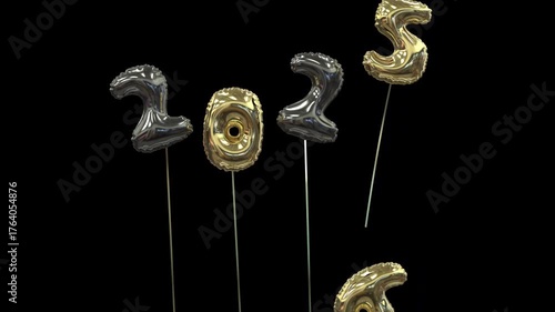 colorful balloon new year animation 2026