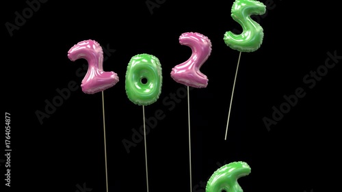 colorful balloon new year animation 2026