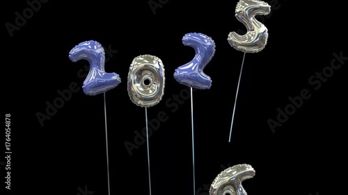 colorful balloon new year animation 2026