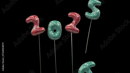 colorful balloon new year animation 2026