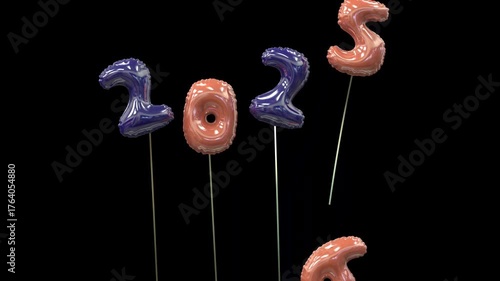 colorful balloon new year animation 2026