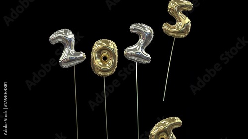 colorful balloon new year animation 2026