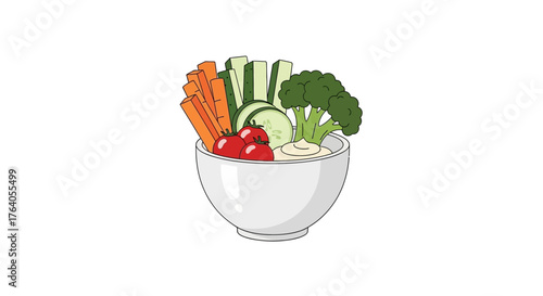 Bowl of Fresh Vegetables - Healthy Snack.