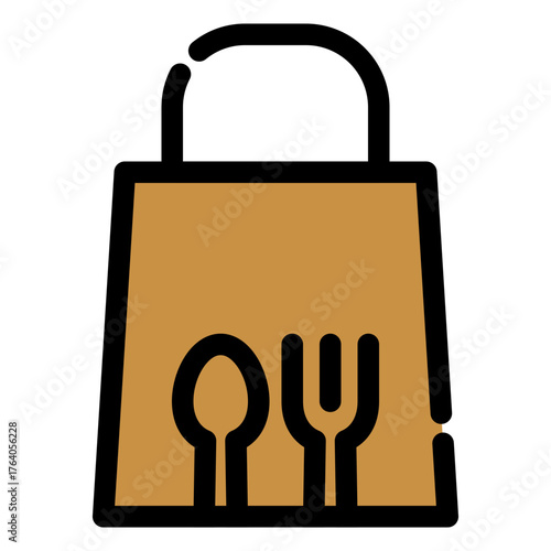 takeaway food bag icon