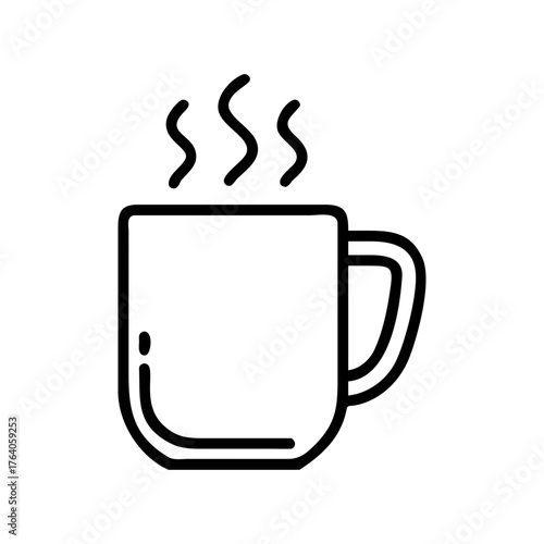 Hhot coffee cup line icon