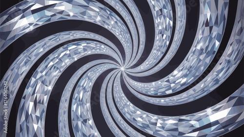 Crystal Swirl Abstract Diamond Vector Background