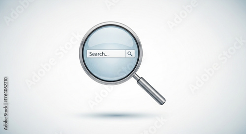 Magnifying glass icon, symbolizing search, discovery, and exploration for information and answers in various contexts