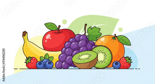 Assorted fresh fruits healthy eating and lifestyle nutritious and delicious food natural and organic produce