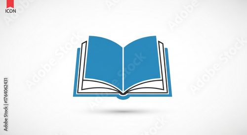 Blue book icon open book vector illustration education concept reading, learning, and knowledge symbol for web design