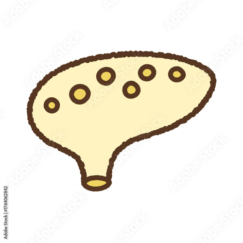 手書き風の単品アイコンイラスト　オカリナ