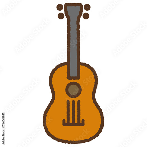 手書き風の単品アイコンイラスト　ギター