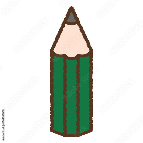 手書き風の単品アイコンイラスト　鉛筆