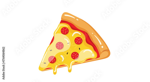 Delicious Slice of Pepperoni Pizza with Melted Cheese.