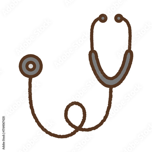 手書き風の単品アイコンイラスト　聴診器