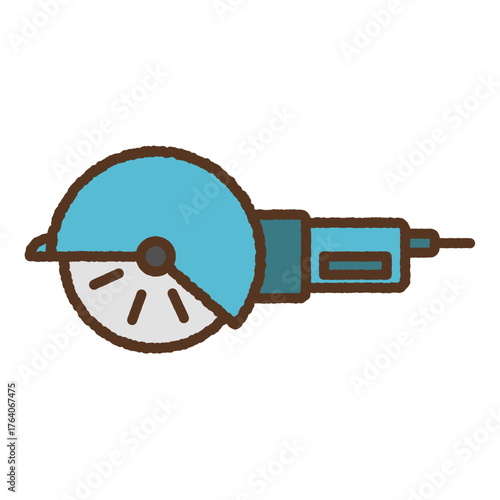 手書き風の単品アイコンイラスト　電動カッター