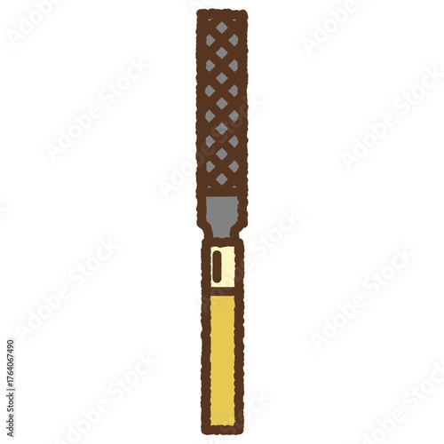 手書き風の単品アイコンイラスト　棒ヤスリ