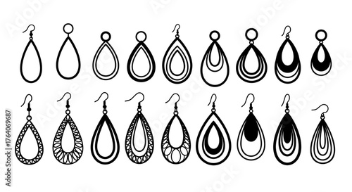 Stunning collection of elegant teardrop and geometric dangle earrings showcasing modern and classic designs perfect for fashion inspiration.