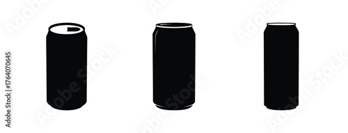 Three sleek black beverage cans displayed in a studio setting highlighting their modern design and refreshing appeal