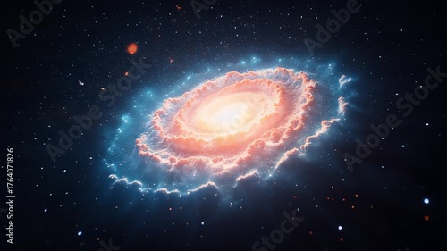 Abstract glowing neon lines waving copy space. fantasy art background