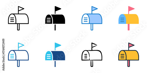Bild auf Leinwand Postal code icon set multiple style collection
