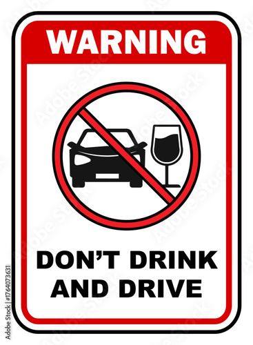 dont drink and drive warning sign printable poster plaque template design