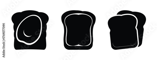 Three slices of toast one with avocado smear isolated delicious breakfast food