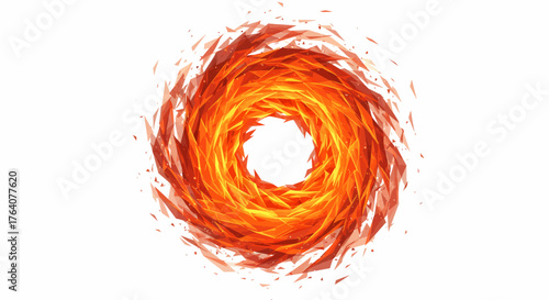 Fiery Vortex - A Swirling Dance of Orange and Red.