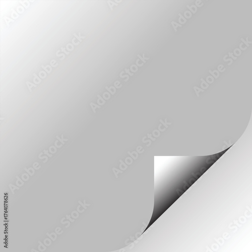 Subtle page curl effect with soft shadows revealing a bright underside texture detail