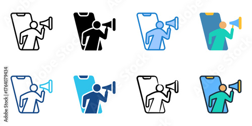 Campaign icon set multiple style collection 
