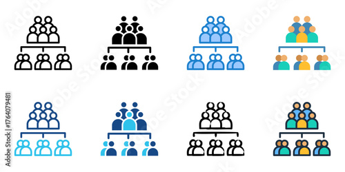 Audience segmentation icon set multiple style collection 

