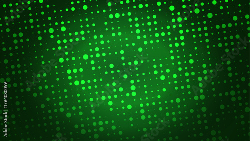大小さまざまなランダムドット背景（緑）