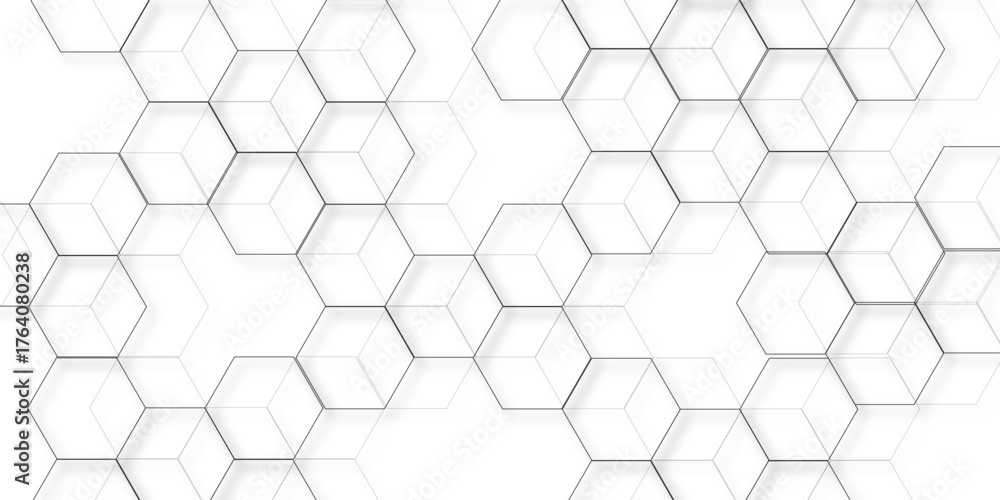 Fototapeta premium Geometric abstract hexagon technology background.. Abstract honeycomb background.. Vector illustration of hexagons pattern, Creative idea for medical technology or science design.