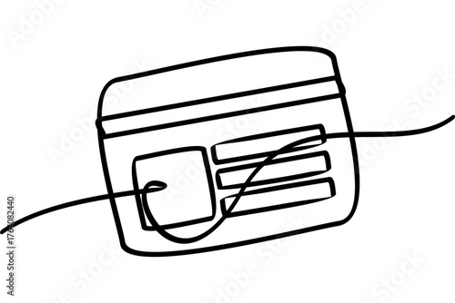 illustration of continuous line design identification mark. interesting abstract line art design