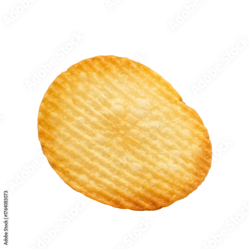 Ridged potato slice on black