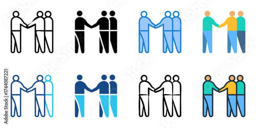 Public relations icon set multiple style collection 
