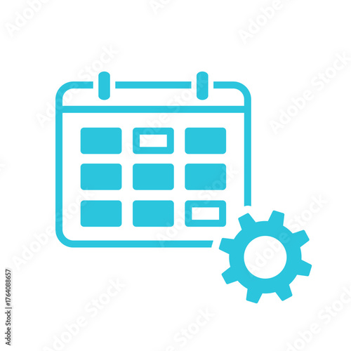 Task planning icon, Isolated on white background. Blue icon