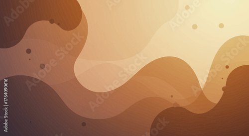 Abstract brown gradient background with flowing organic shapes and subtle dots