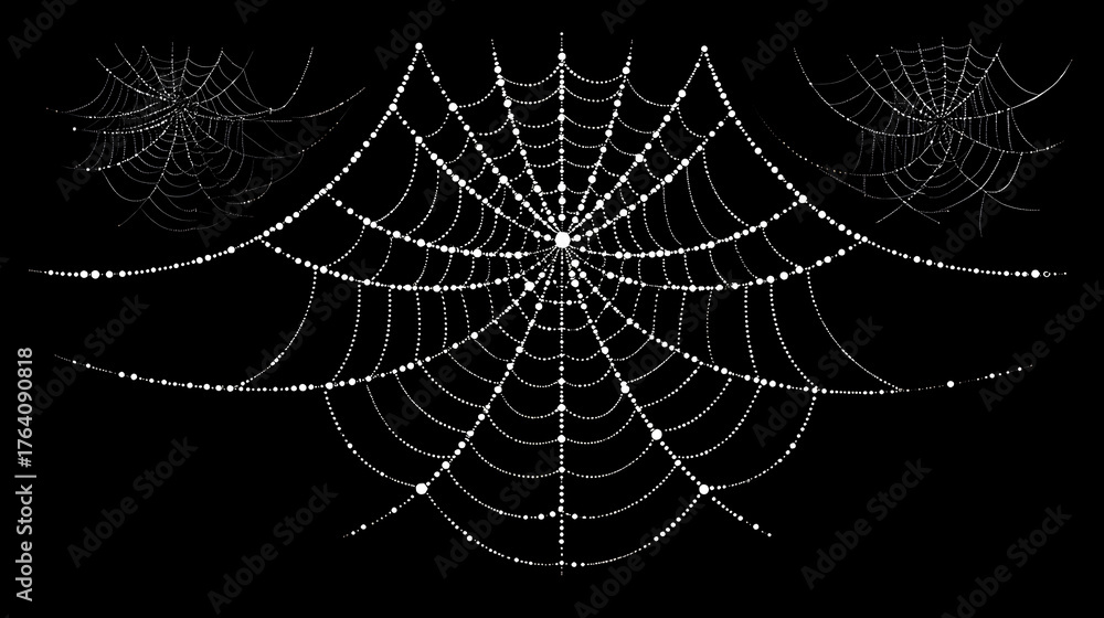Naklejka premium spider web halloween element design. line art spider web Stock Illustration